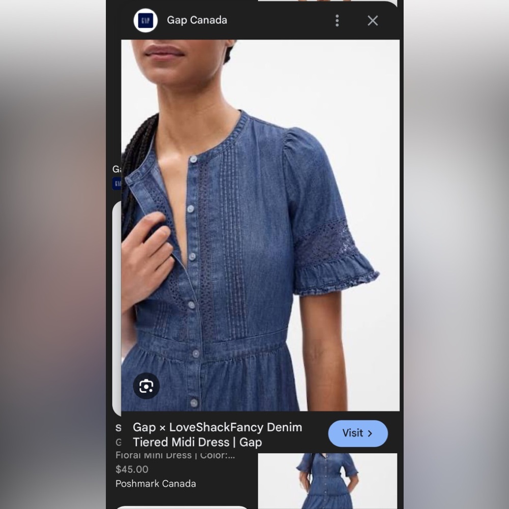 Final Price-No Offers! Gap X LoveShackFancy Collaboration Denim & Lace Dress